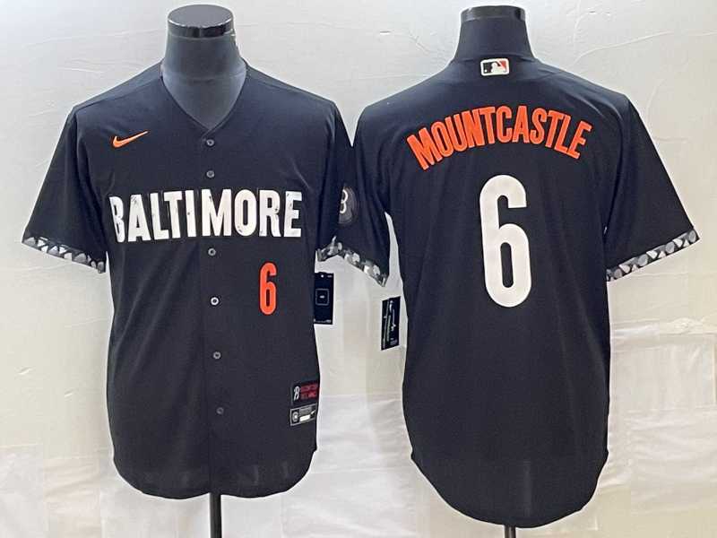 Men%27s Baltimore Orioles #6 Ryan Mountcastle Number Black 2023 City Connect Cool Base Stitched Jerseys